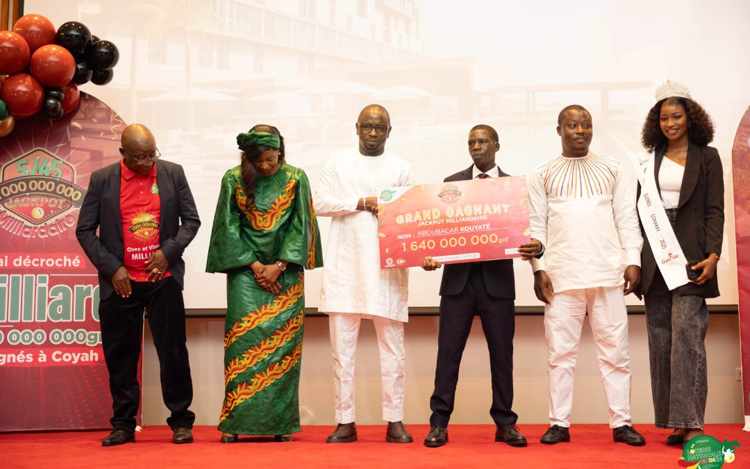 La LONAGUI célèbre un nouveau milliardaire : remise officielle du jackpot de 1 640 000 000 GNF